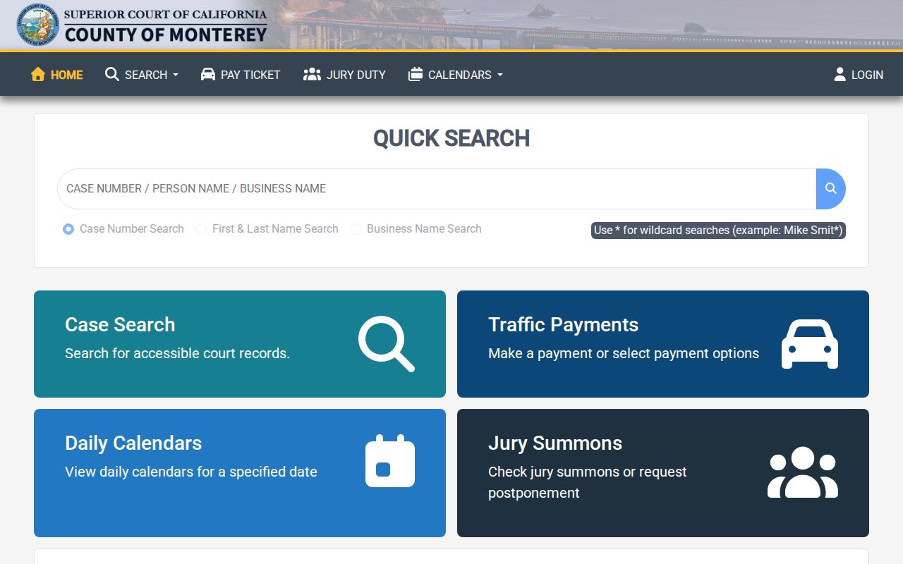 Monterey County criminal record Public Portal