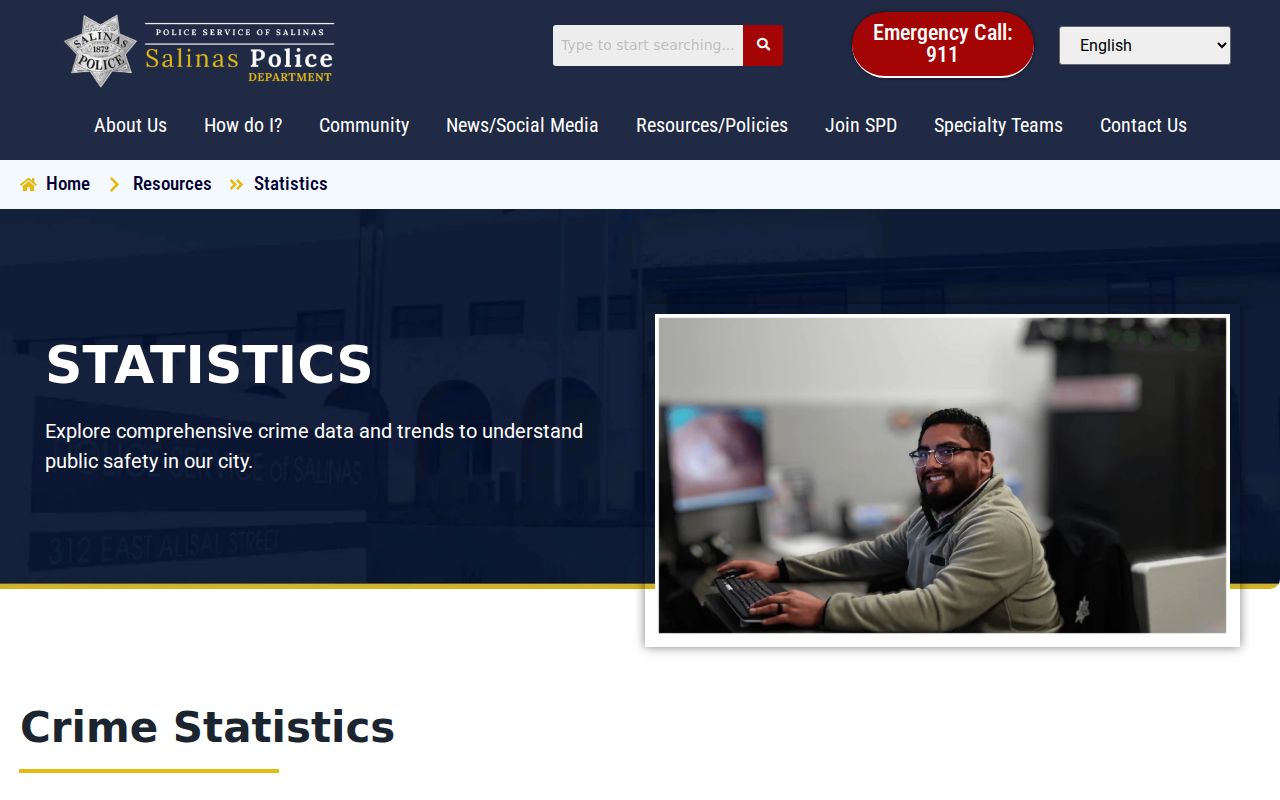 Salinas Police official statistics page