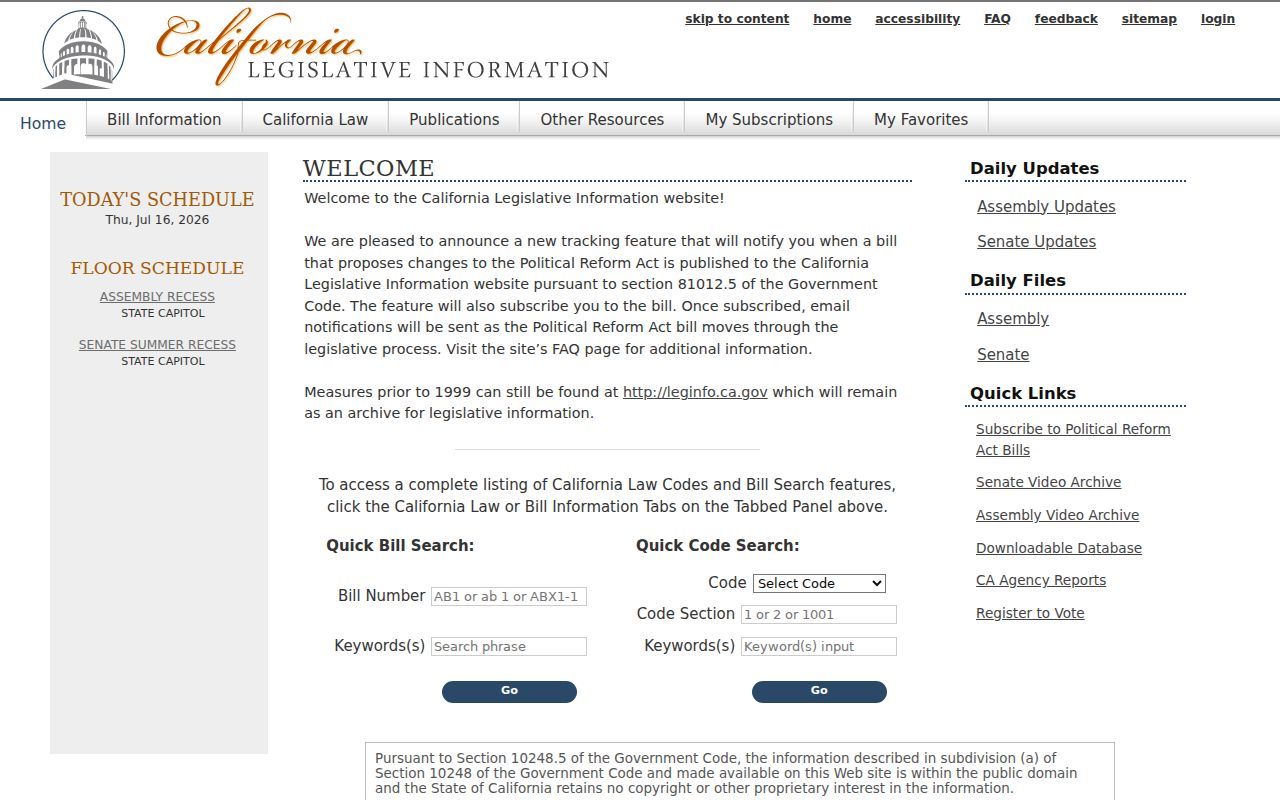 California law information for sex offender registration duties